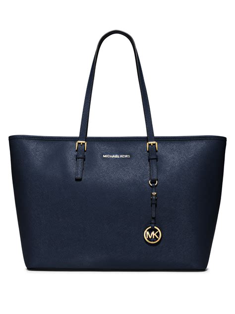 michael kors jet set medium travel tote navy|michael kors saffiano large tote.